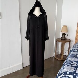 Elegant Black Maxi Dress with Hood
